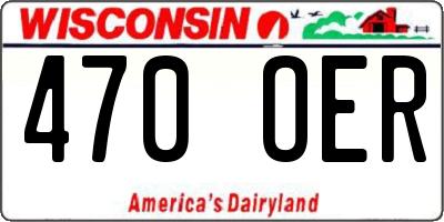 WI license plate 470OER