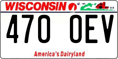 WI license plate 470OEV