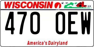 WI license plate 470OEW