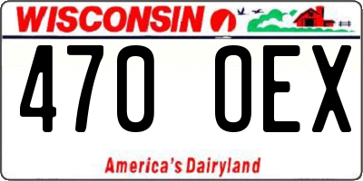 WI license plate 470OEX