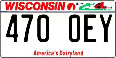WI license plate 470OEY