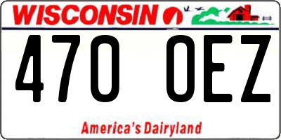 WI license plate 470OEZ