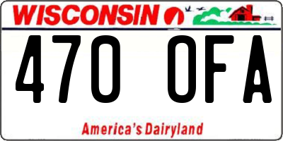 WI license plate 470OFA