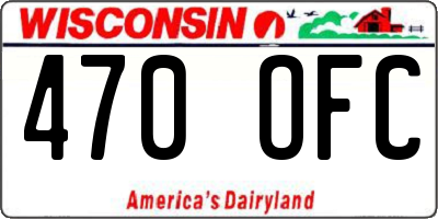 WI license plate 470OFC