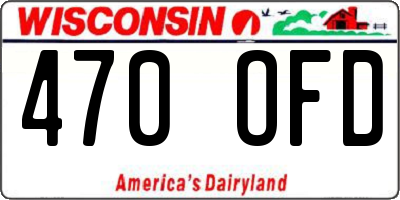 WI license plate 470OFD