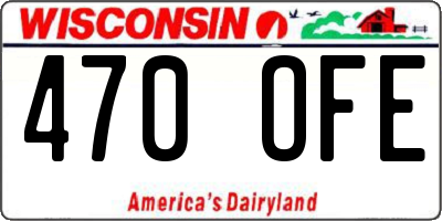 WI license plate 470OFE