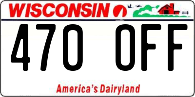 WI license plate 470OFF