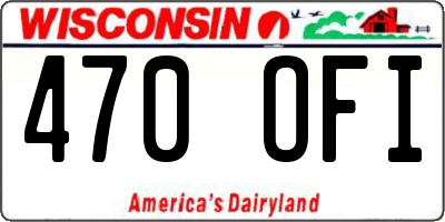 WI license plate 470OFI