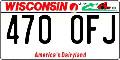 WI license plate 470OFJ