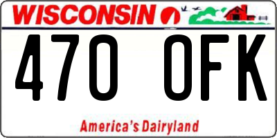 WI license plate 470OFK