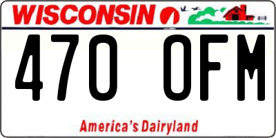 WI license plate 470OFM
