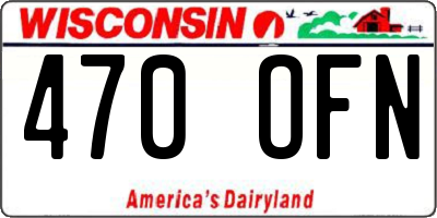 WI license plate 470OFN