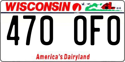 WI license plate 470OFO