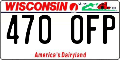 WI license plate 470OFP