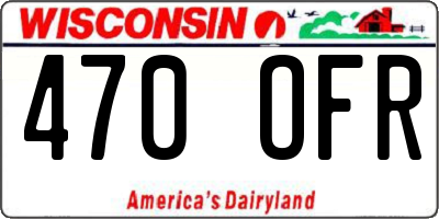 WI license plate 470OFR