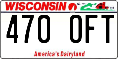 WI license plate 470OFT