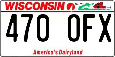 WI license plate 470OFX