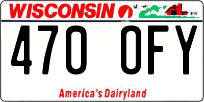 WI license plate 470OFY