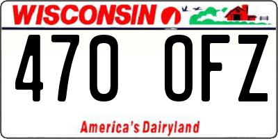 WI license plate 470OFZ