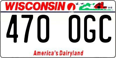 WI license plate 470OGC