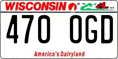 WI license plate 470OGD