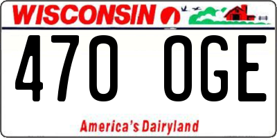 WI license plate 470OGE