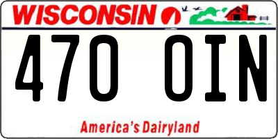 WI license plate 470OIN