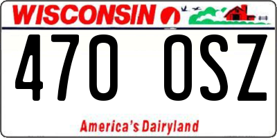 WI license plate 470OSZ