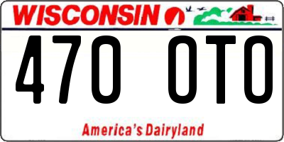 WI license plate 470OTO