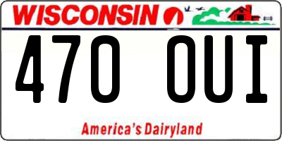 WI license plate 470OUI