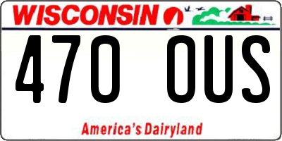 WI license plate 470OUS