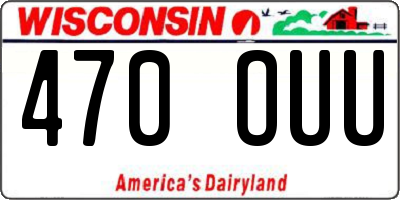 WI license plate 470OUU