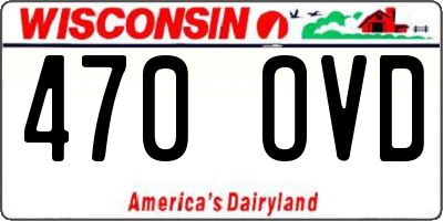 WI license plate 470OVD