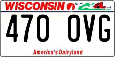 WI license plate 470OVG