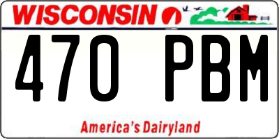 WI license plate 470PBM