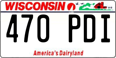 WI license plate 470PDI