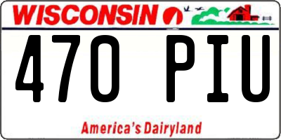 WI license plate 470PIU