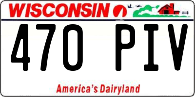 WI license plate 470PIV