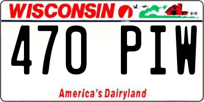 WI license plate 470PIW