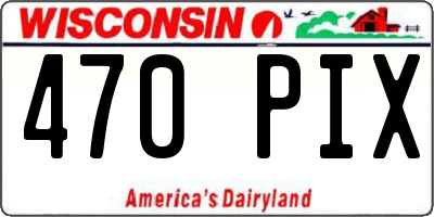 WI license plate 470PIX