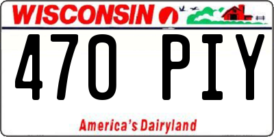WI license plate 470PIY