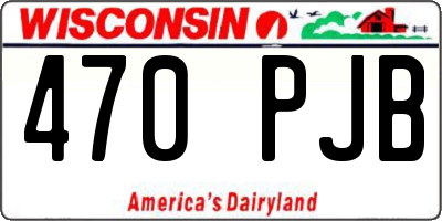 WI license plate 470PJB