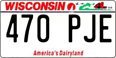 WI license plate 470PJE