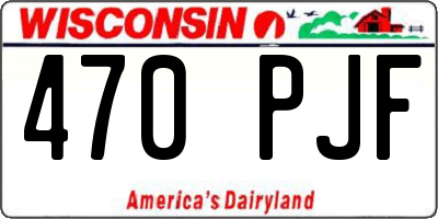 WI license plate 470PJF