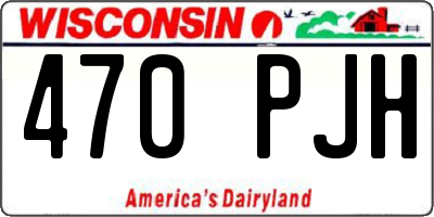 WI license plate 470PJH