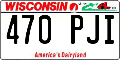 WI license plate 470PJI