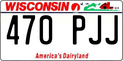 WI license plate 470PJJ