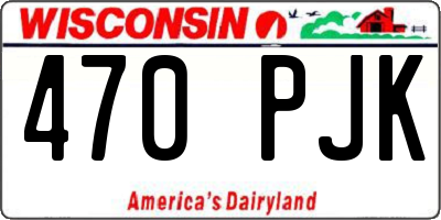 WI license plate 470PJK