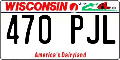 WI license plate 470PJL