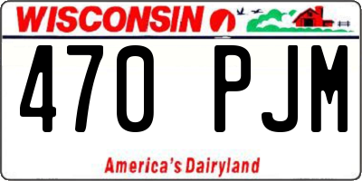 WI license plate 470PJM